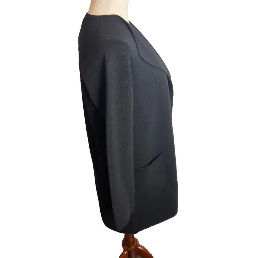 J.Crew $158 Juliette collarless sweater-blazer Black Size XXS J6339 - Picture 9 of 9